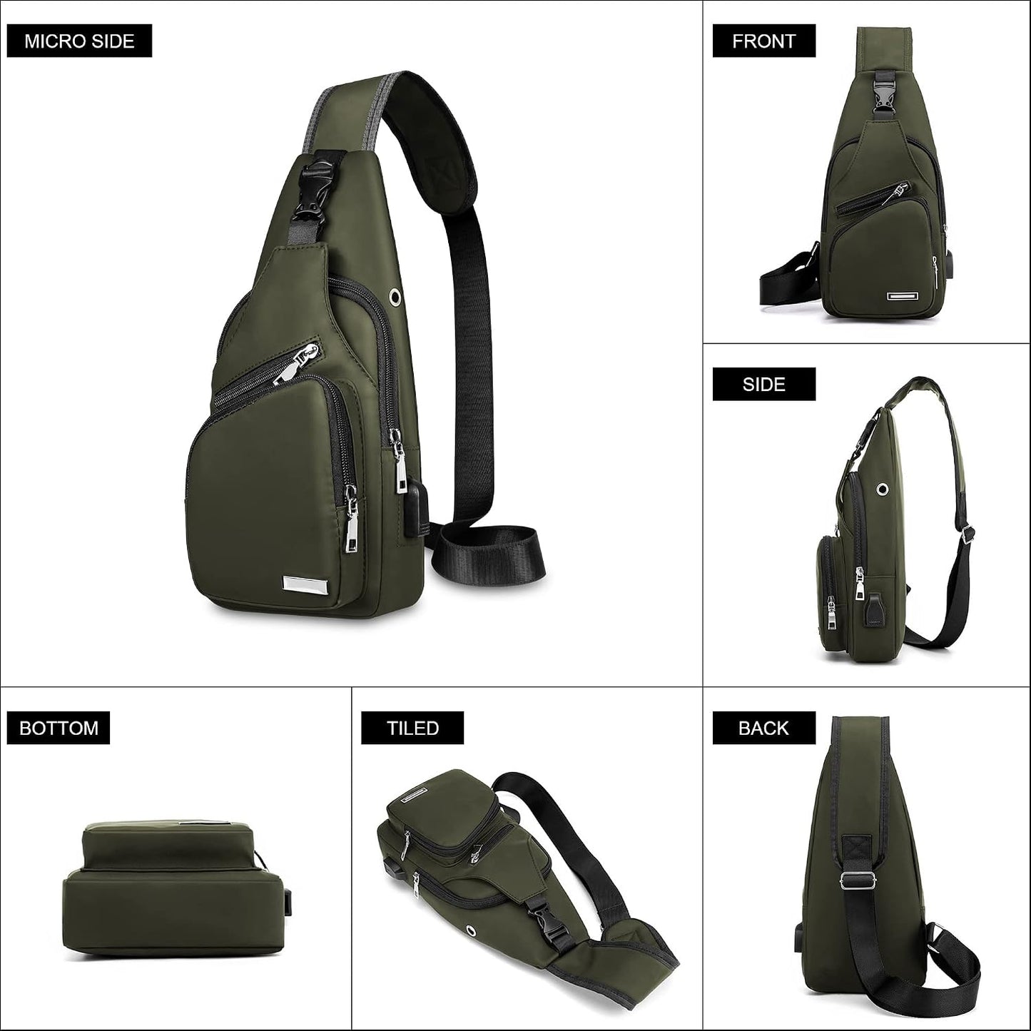 Waterproof Sling Bag – Crossbody Backpack for Men & Women, Hiking Daypack, Chest Bag