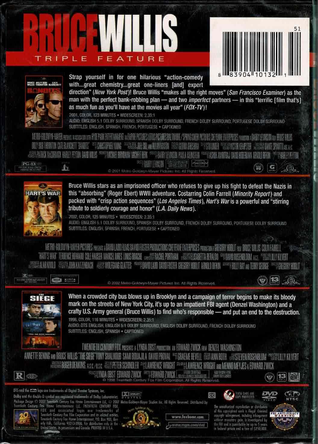 Triple Feature: Bandits / Hart's War / the Siege