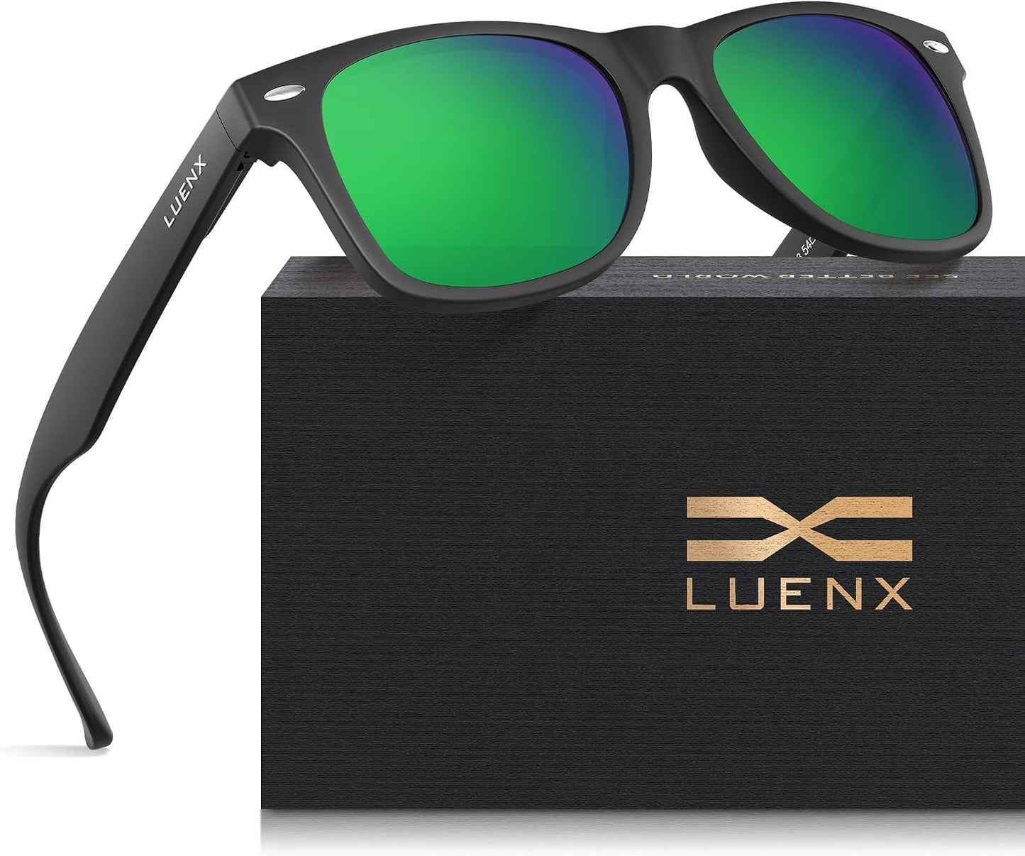 LUENX Polarized Sunglasses – UV400, Square Frame, Anti-Slip, Men & Women