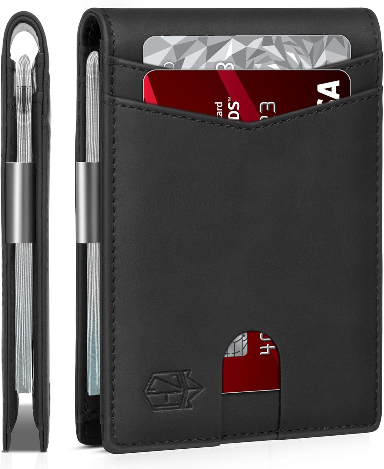Zitahli Slim RFID Wallet for Men – Leather Bifold with Money Clip, 12 Card Slots