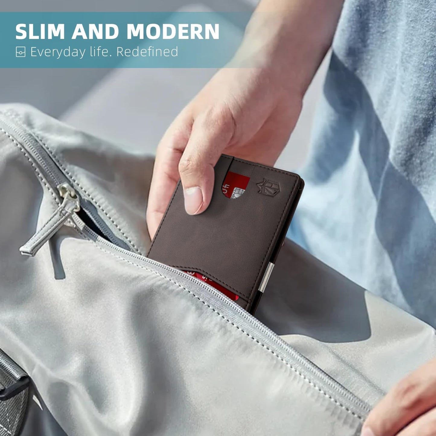 Zitahli Slim RFID Wallet for Men – Leather Bifold with Money Clip, 12 Card Slots