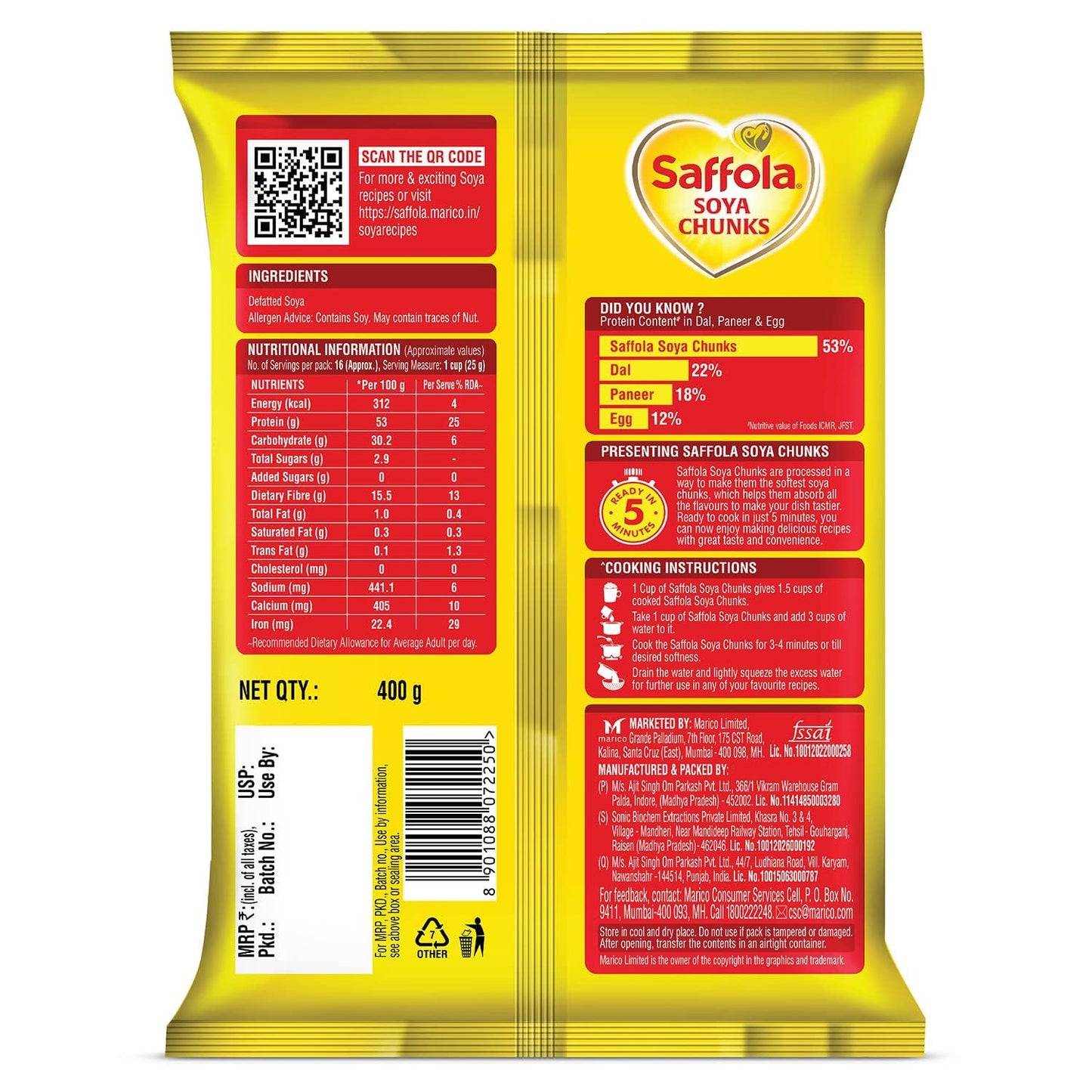 Saffola Soya Chunks 400g