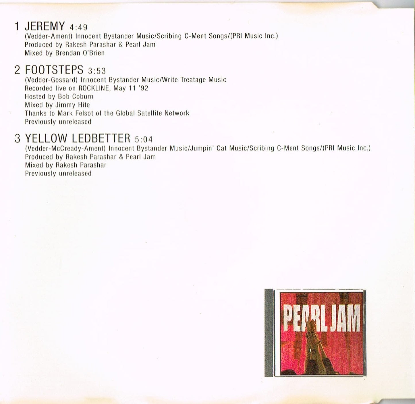Pearl Jam / Jeremy [Single-CD] - CD (Used)