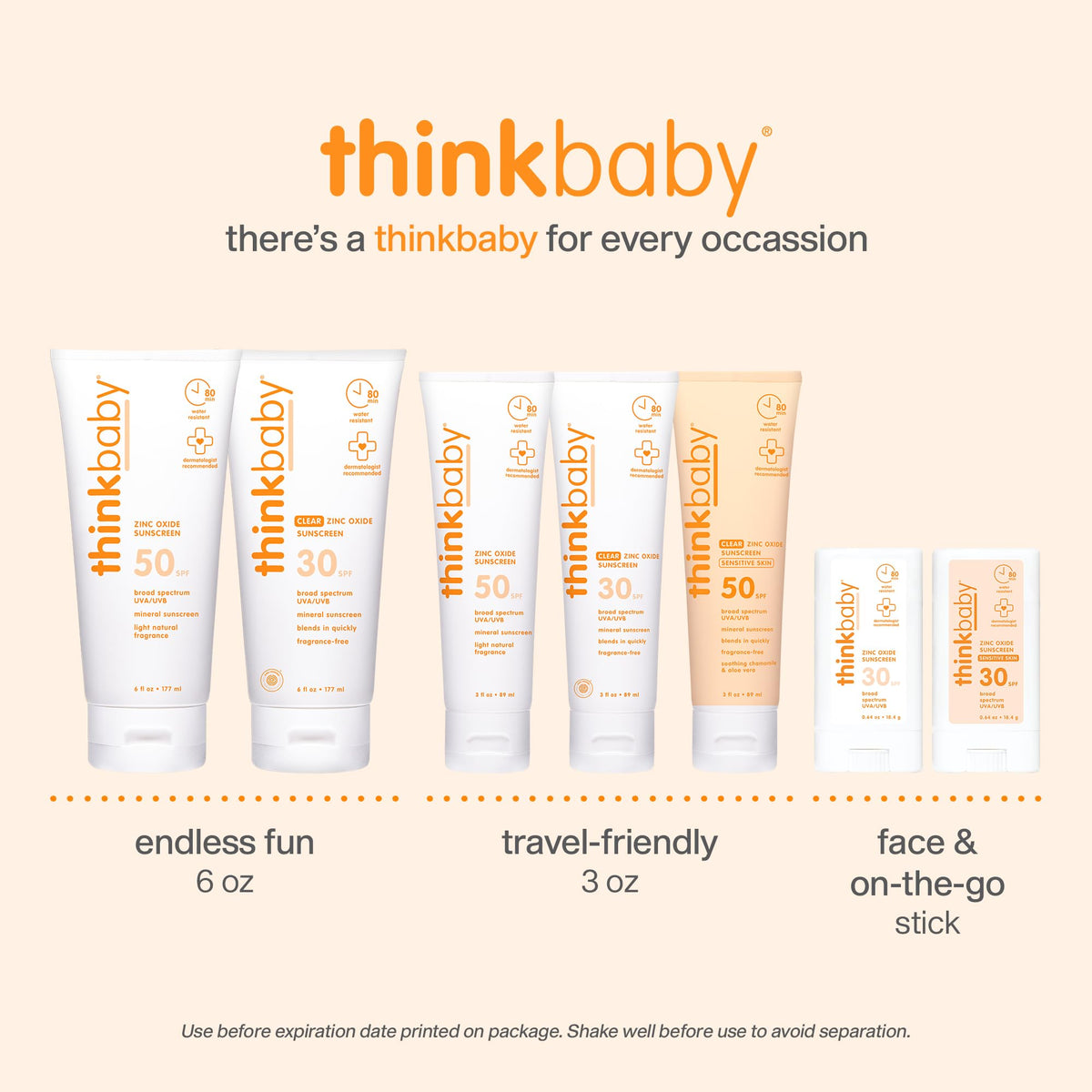 THINK Thinkbaby SPF 50+ Mineral Sunscreen for Sensitive Skin - 3 Fl Oz 🍁 All In One Marketplace Canada