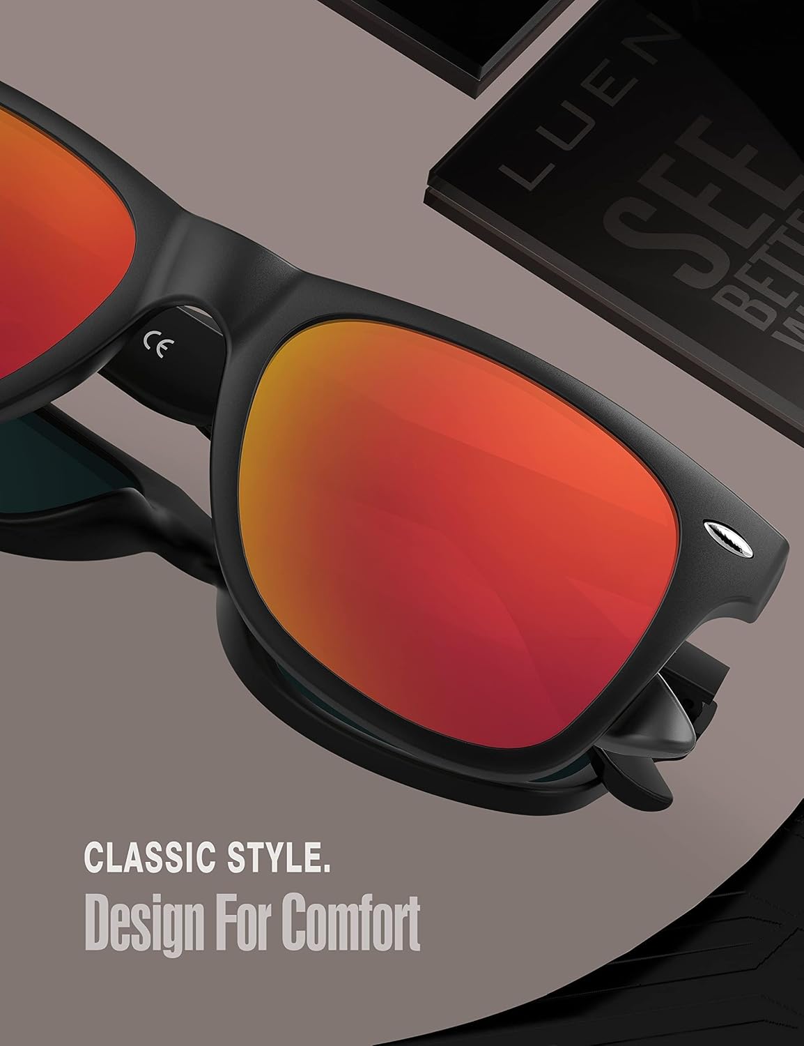 LUENX Polarized Sunglasses – UV400, Square Frame, Anti-Slip, Men & Women