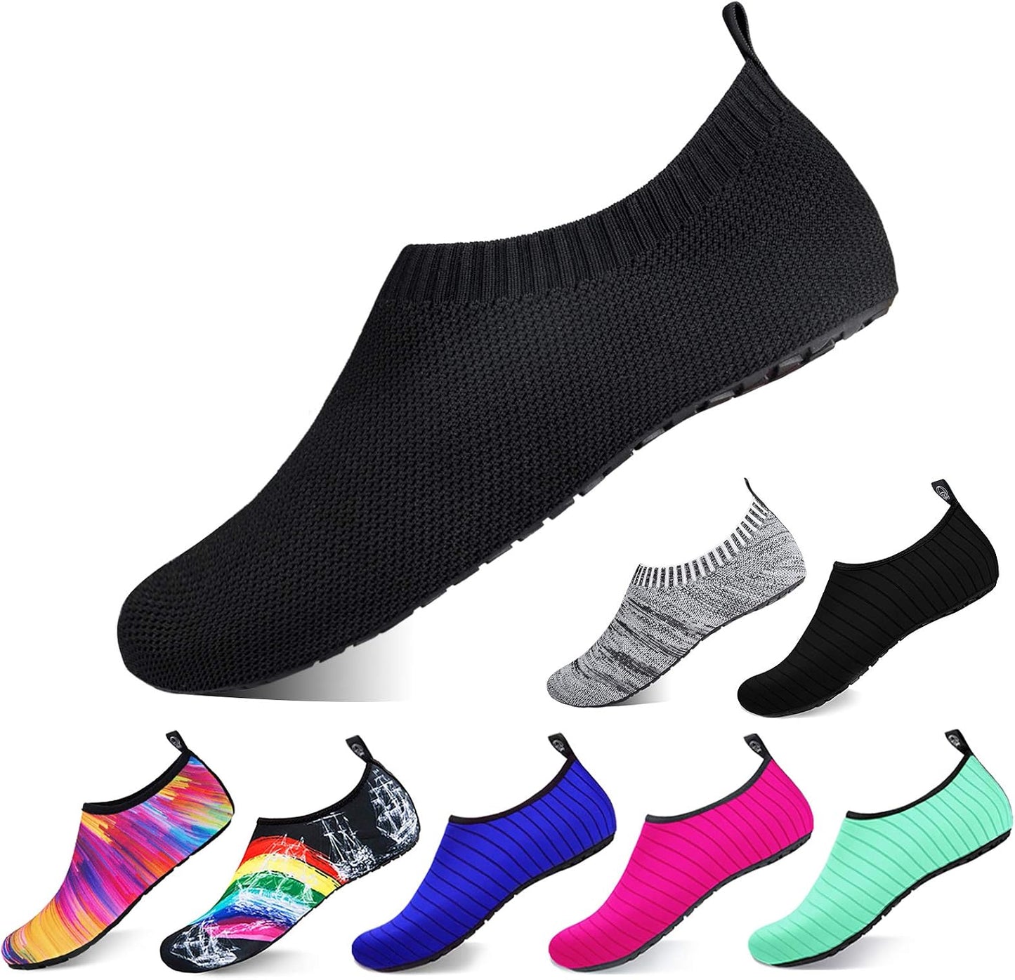 semai Quick-Dry Water Shoes – Non-Slip Aqua Socks for Beach, Swimming & Yoga, Men Women Kids