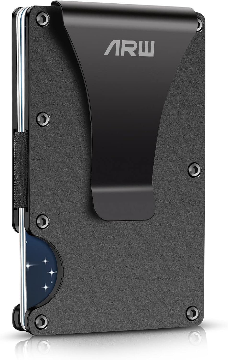 ARW Minimalist Metal Wallet for Men – RFID Blocking Aluminum Money Clip, Slim Card Holder