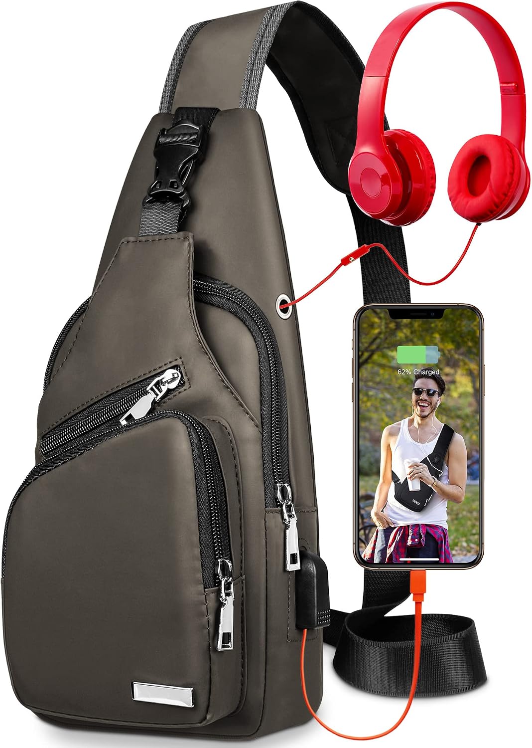Waterproof Sling Bag – Crossbody Backpack for Men & Women, Hiking Daypack, Chest Bag