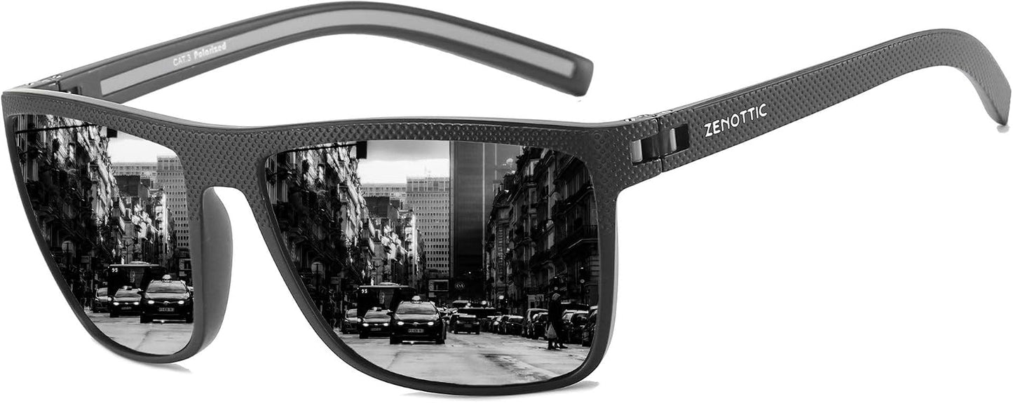 ZENOTTIC Polarized Sunglasses for Men – Lightweight TR90 Frame, UV400, Square