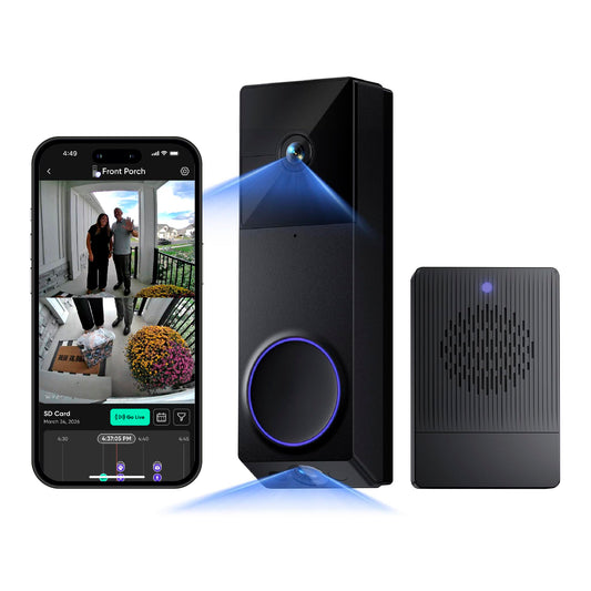 WYZE Duo Cam Doorbell - Security Video Doorbell Battery Powered with Chime, Dual Cameras Door Bell Cam, 2K Full HD and Color Night Vision, 24/7 Local Recording, IP65 Weather Resistant, Black 🍁 All In One Marketplace Canada