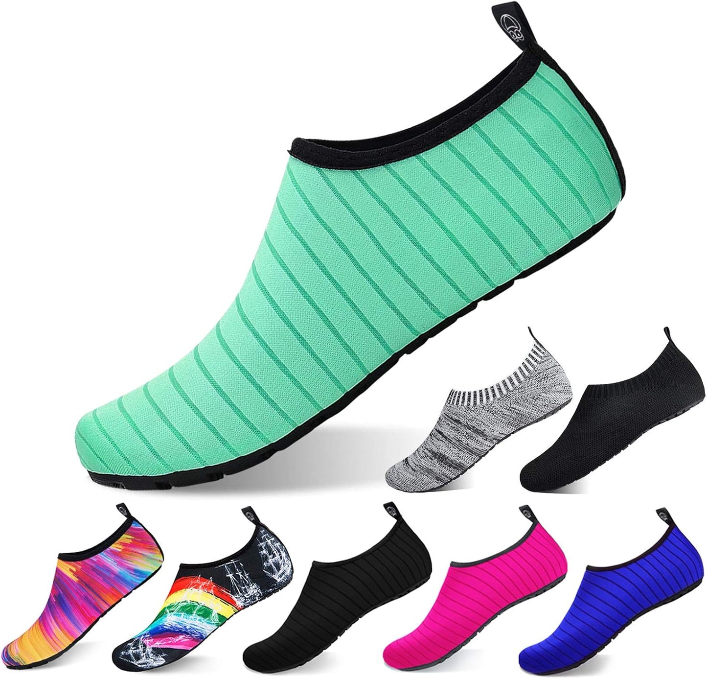 semai Quick-Dry Water Shoes – Non-Slip Aqua Socks for Beach, Swimming & Yoga, Men Women Kids
