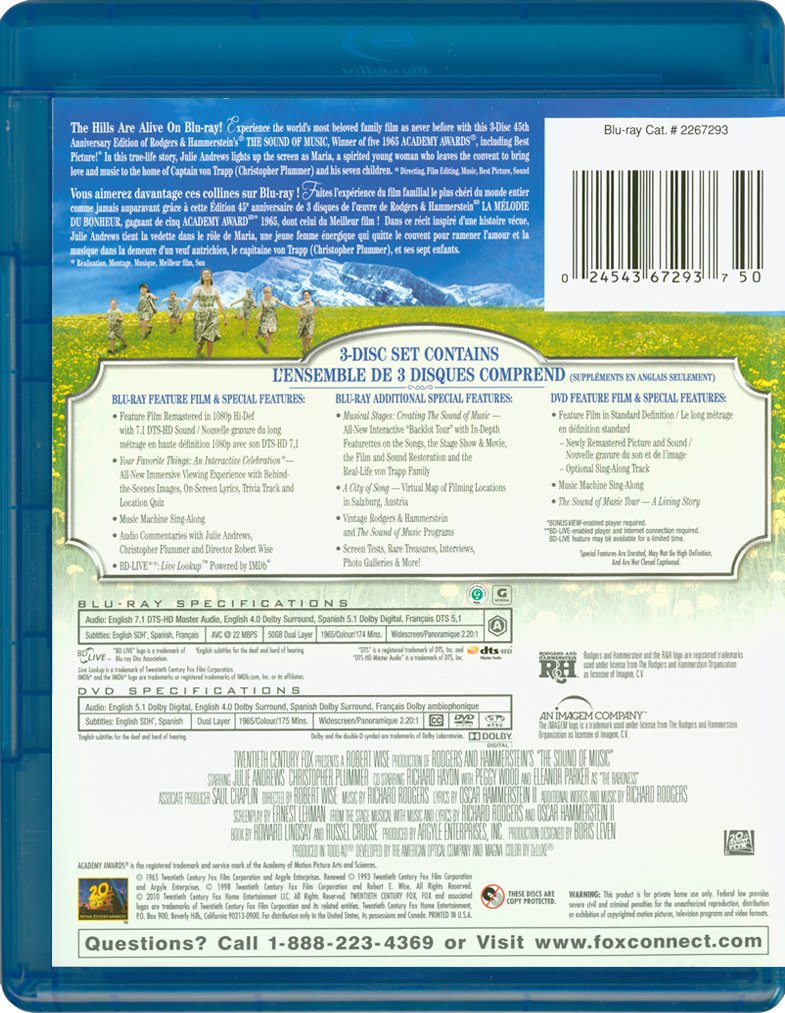The Sound of Music: 45th Anniversary Edition [Blu-ray + DVD]