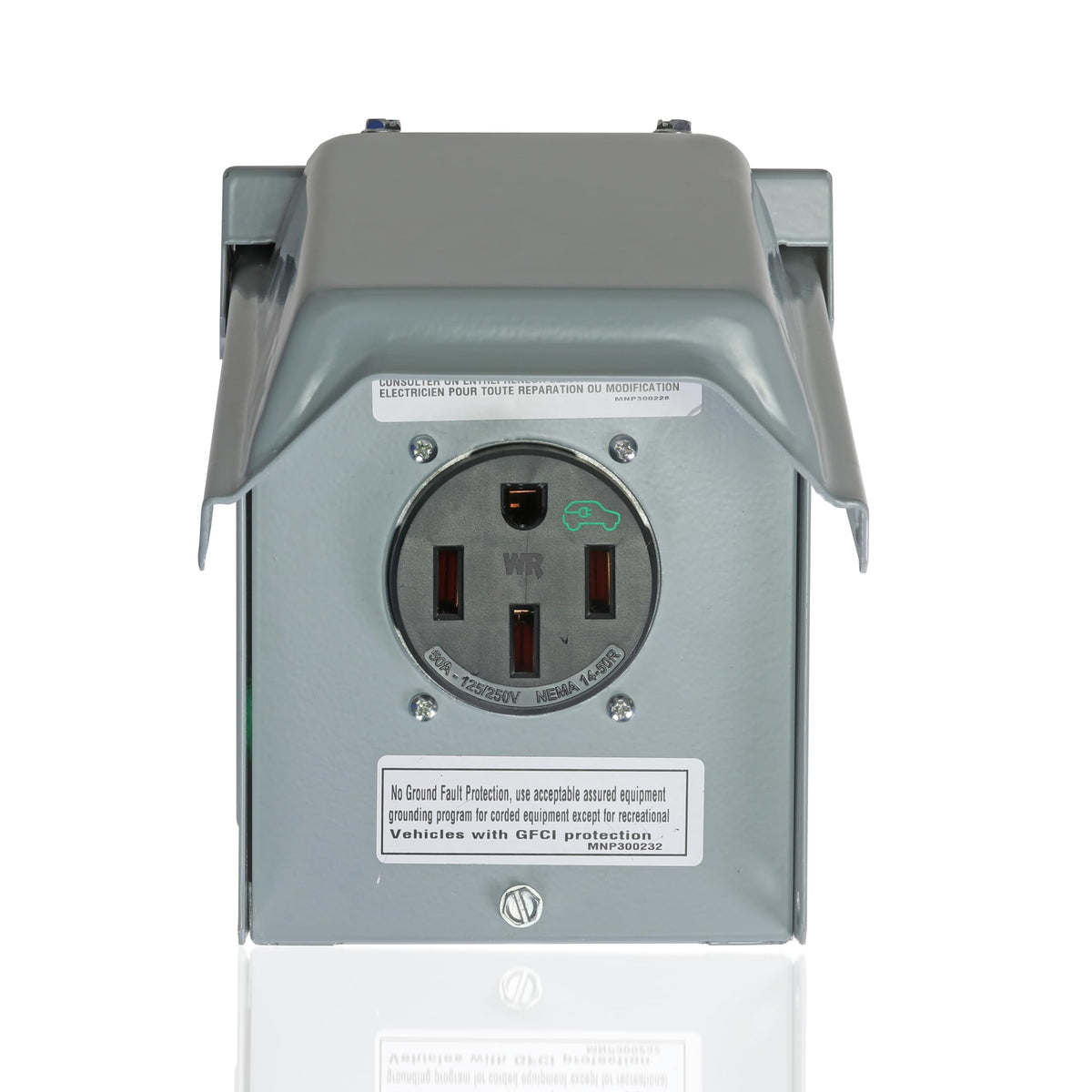 Leviton 50A Outdoor EV Charging Outlet with Metal Weather-Resistant Cover, Surface Mount, EVCVM-050, Gray 🍁 All In One Marketplace Canada