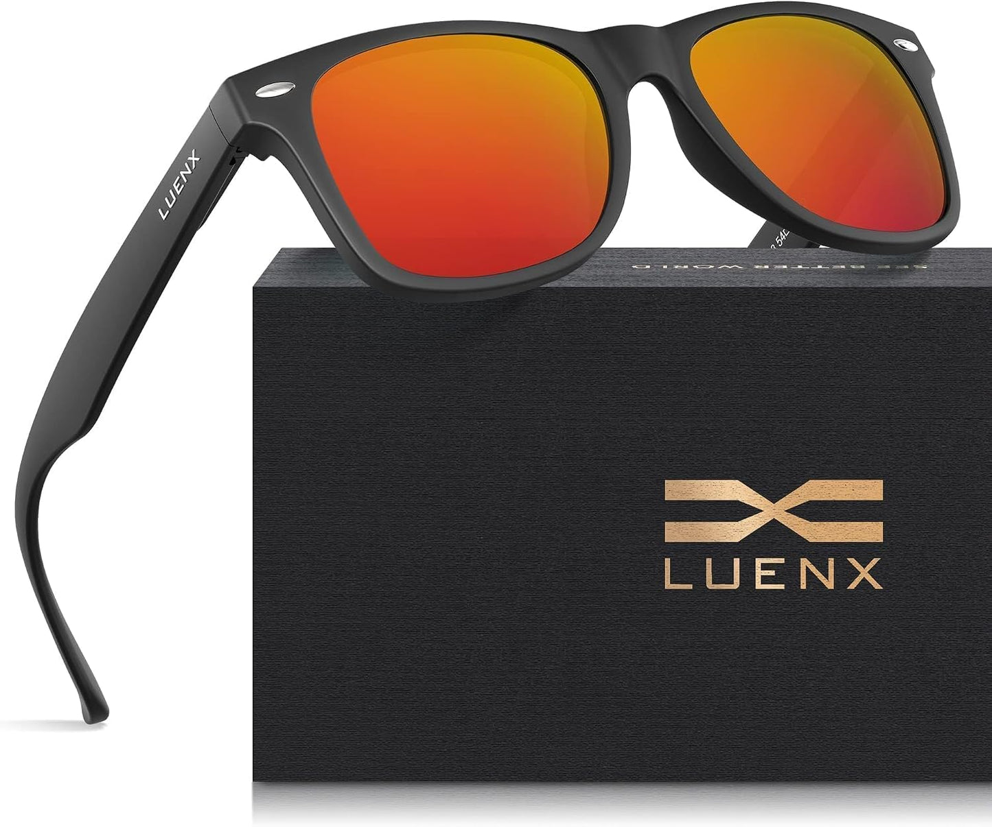 LUENX Polarized Sunglasses – UV400, Square Frame, Anti-Slip, Men & Women
