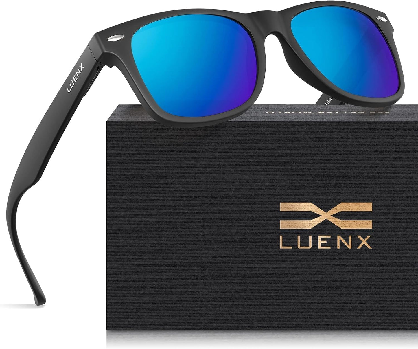LUENX Polarized Sunglasses – UV400, Square Frame, Anti-Slip, Men & Women