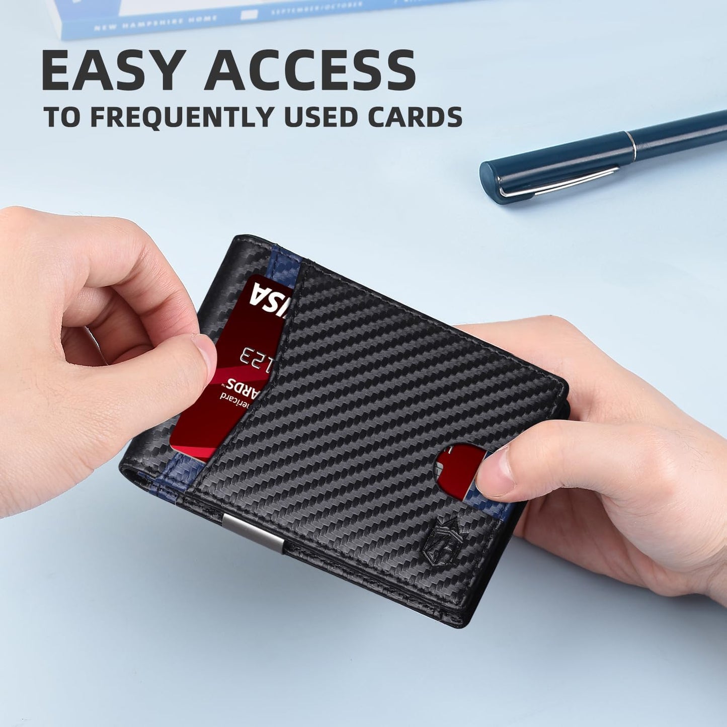 Zitahli Slim RFID Wallet for Men – Leather Bifold with Money Clip, 12 Card Slots