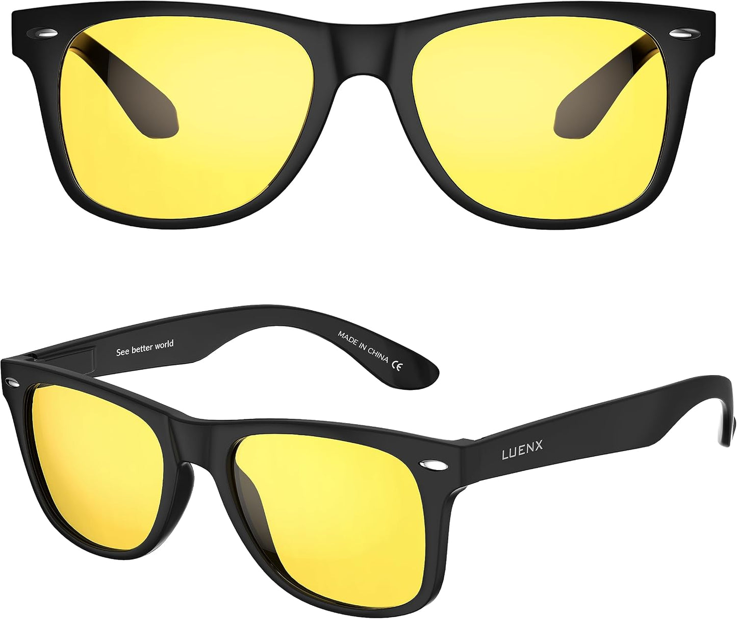 LUENX Polarized Sunglasses – UV400, Square Frame, Anti-Slip, Men & Women