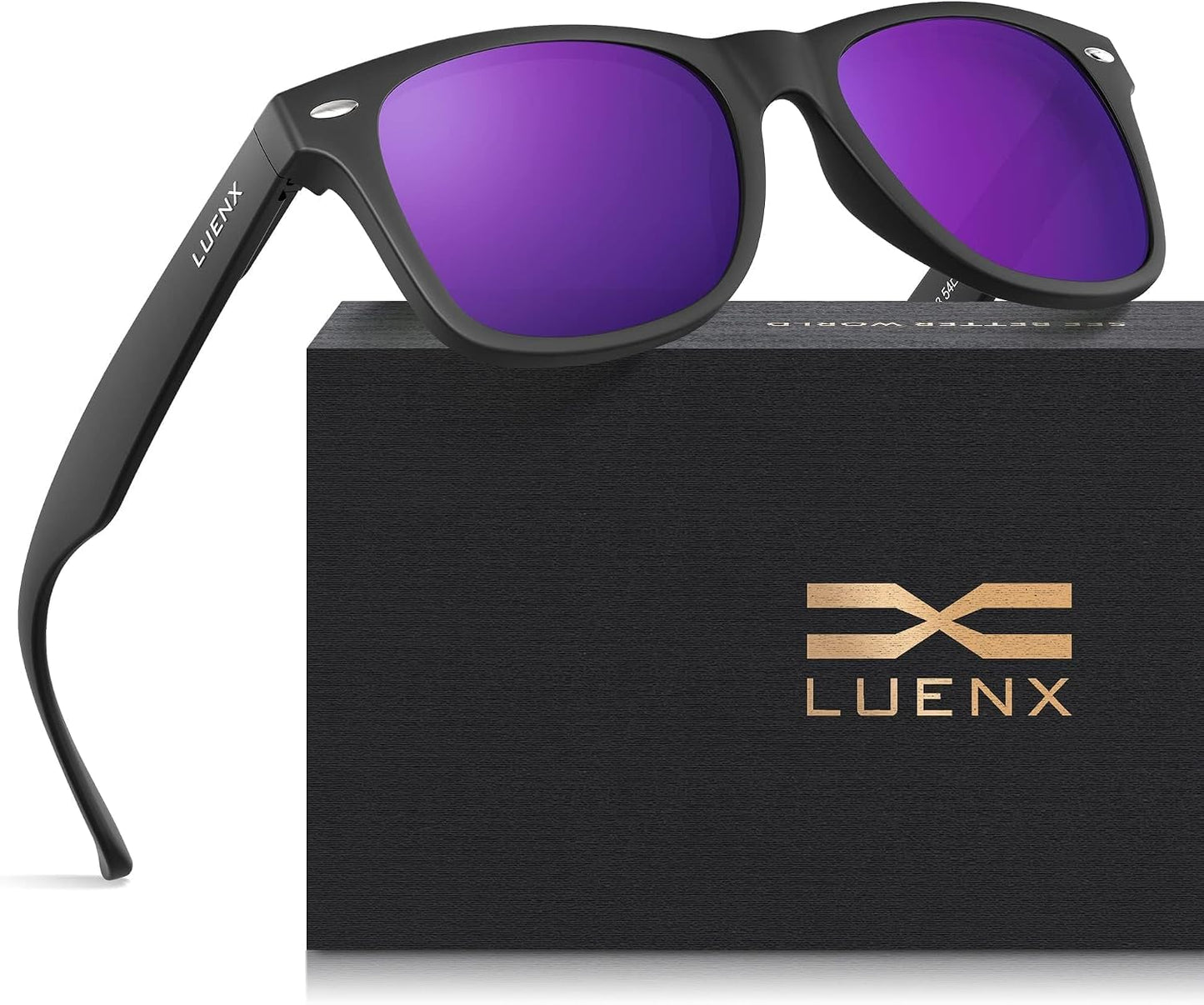 LUENX Polarized Sunglasses – UV400, Square Frame, Anti-Slip, Men & Women