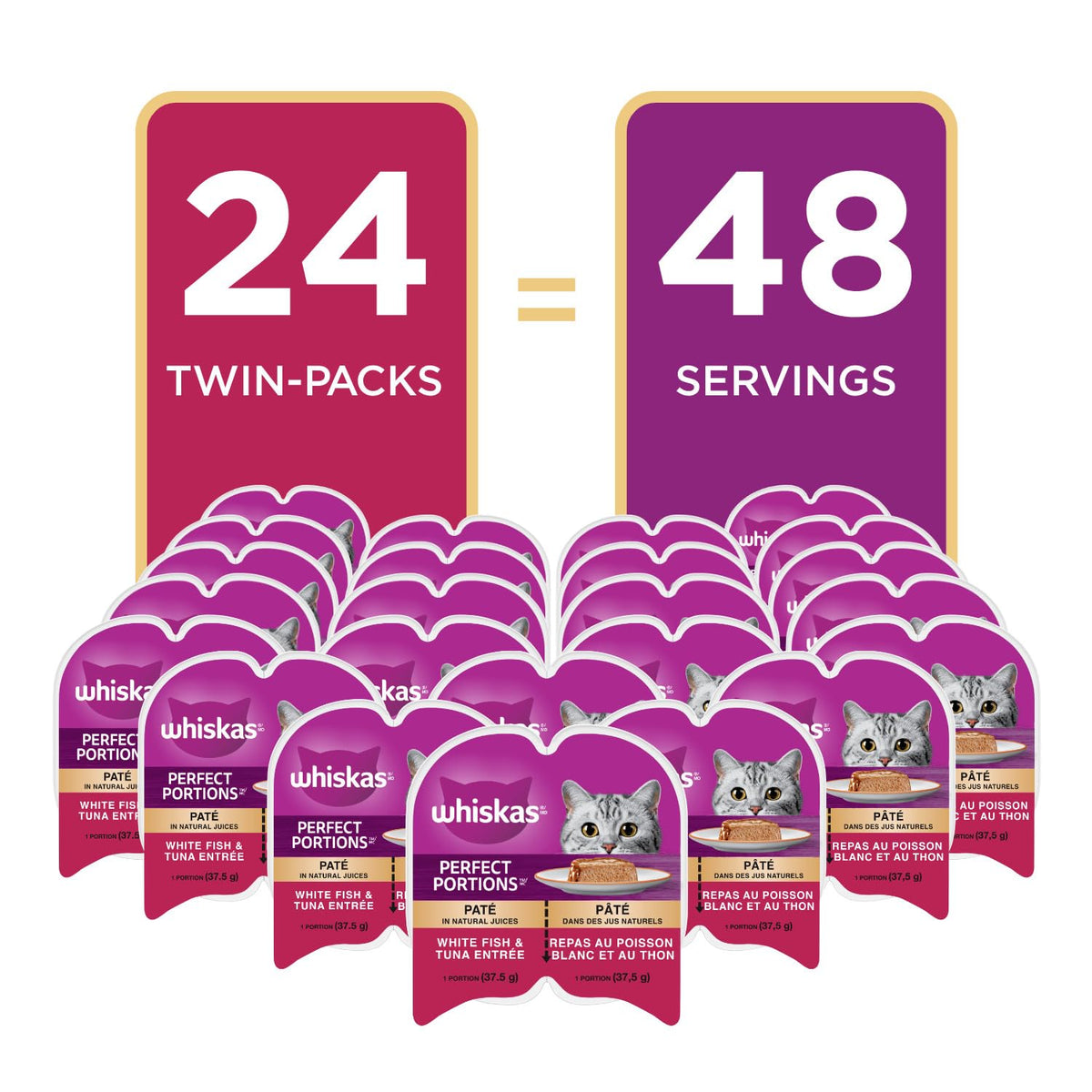 Whiskas Perfect Portions Kitten Wet Cat Food, Whitefish Flavour, 75g 🍁 All In One Marketplace Canada