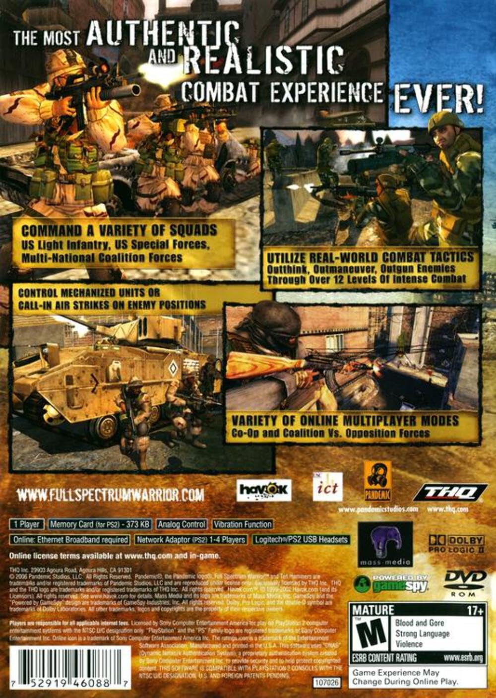 Full Spectrum Warrior Ten Hammers - PlayStation 2