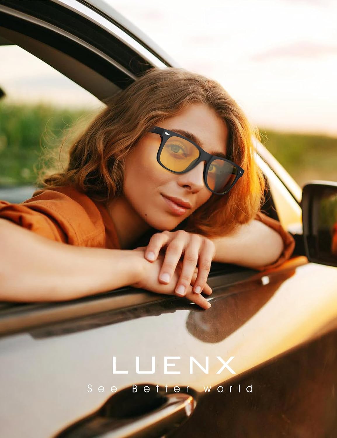 LUENX Polarized Sunglasses – UV400, Square Frame, Anti-Slip, Men & Women