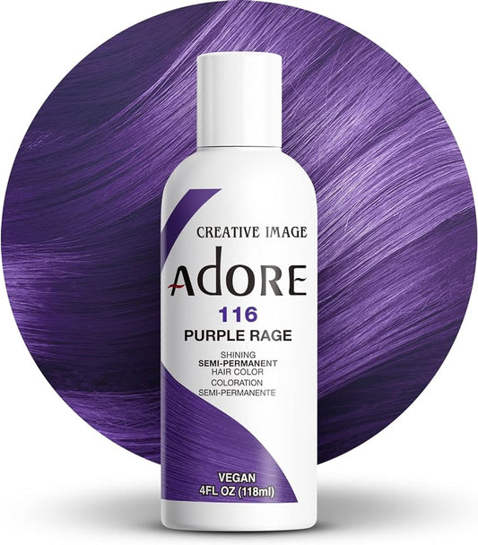 ADORE COLORATION CHEVEUX SEMI-PERMANENTE PURPLE RAGE 116 4OZ