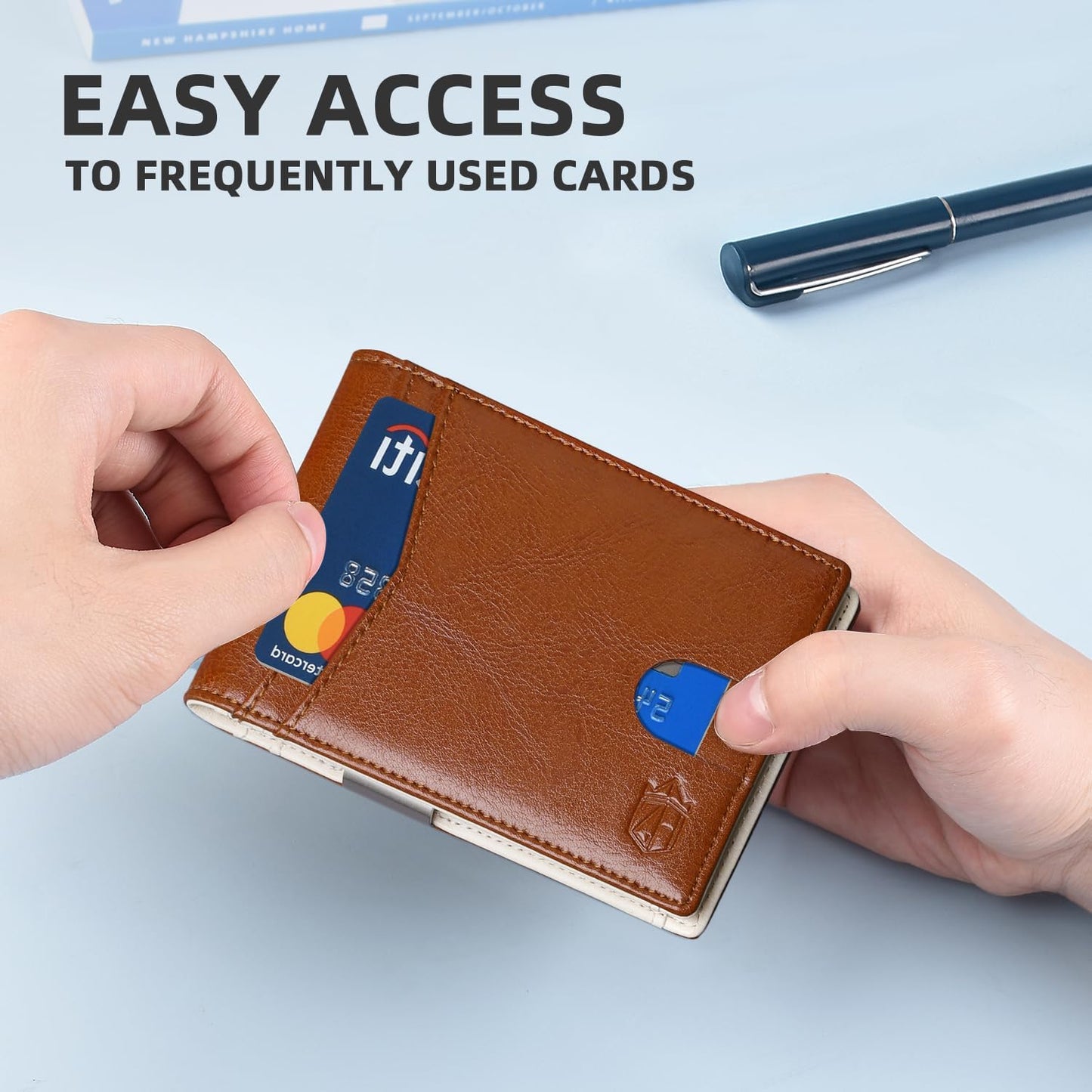 Zitahli Slim RFID Wallet for Men – Leather Bifold with Money Clip, 12 Card Slots