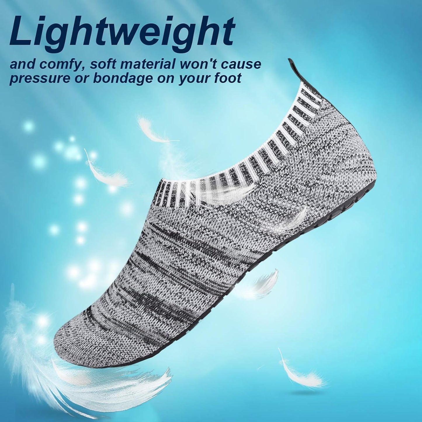 semai Quick-Dry Water Shoes – Non-Slip Aqua Socks for Beach, Swimming & Yoga, Men Women Kids