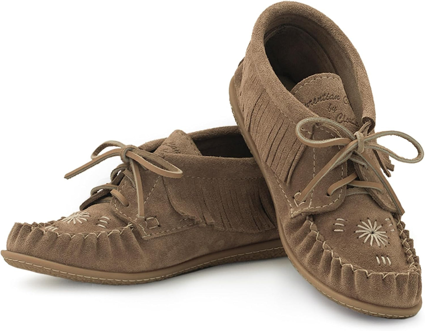 Women's Leather Moccasin Ankle Boots – Handcrafted in Canada, Inca Embroidery, Rubber Sole