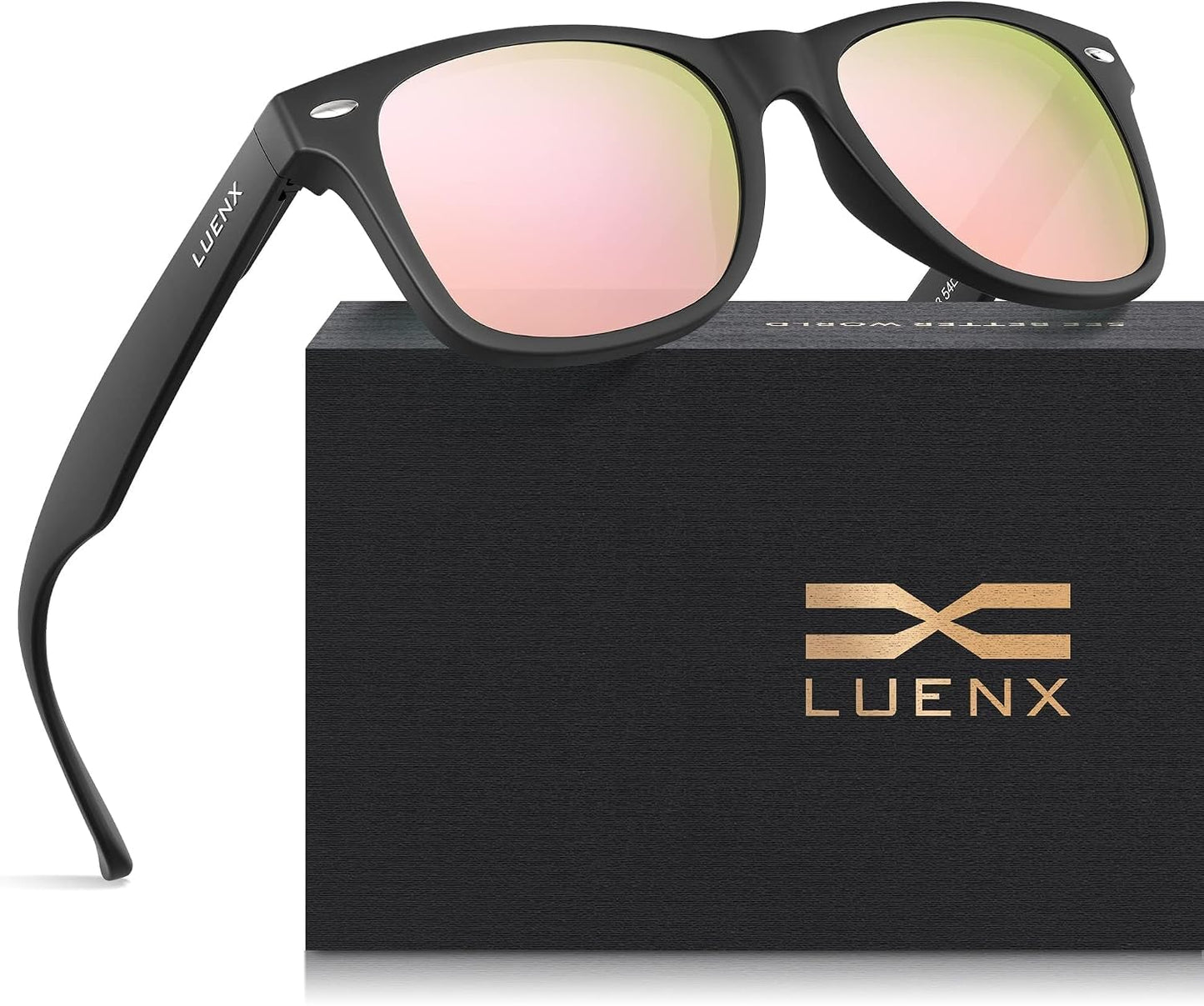 LUENX Polarized Sunglasses – UV400, Square Frame, Anti-Slip, Men & Women