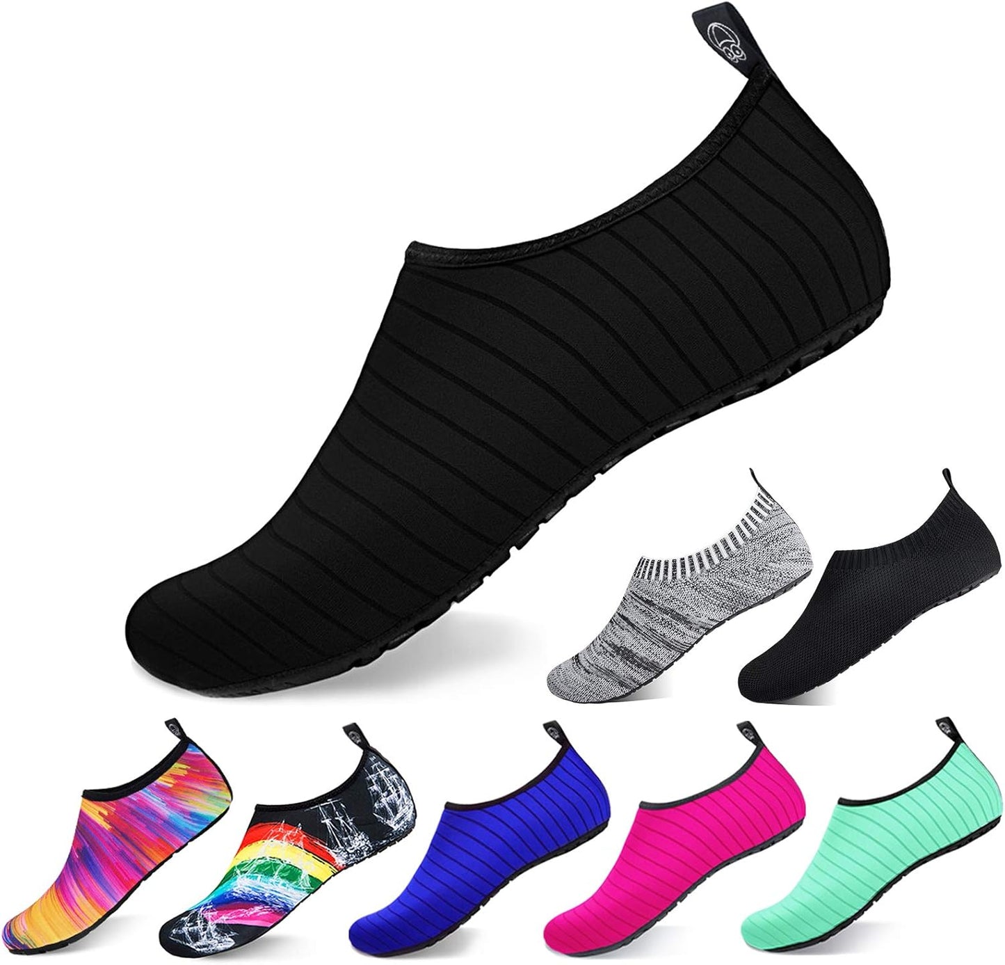 semai Quick-Dry Water Shoes – Non-Slip Aqua Socks for Beach, Swimming & Yoga, Men Women Kids