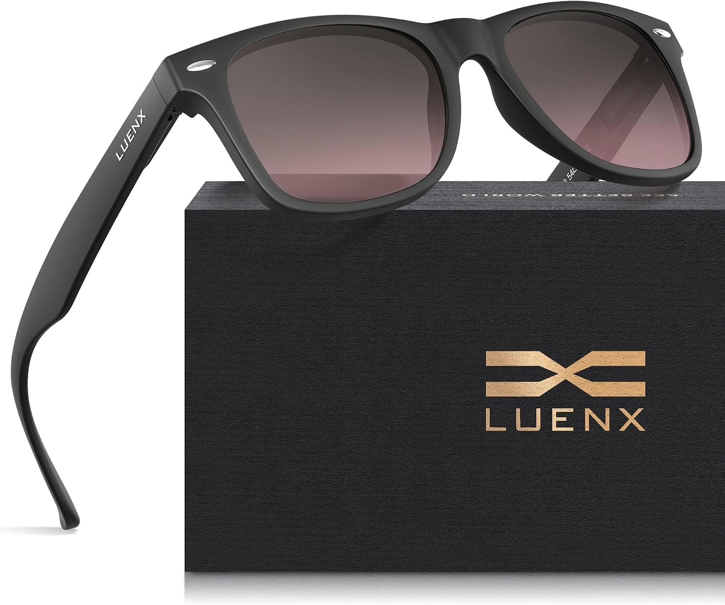 LUENX Polarized Sunglasses – UV400, Square Frame, Anti-Slip, Men & Women