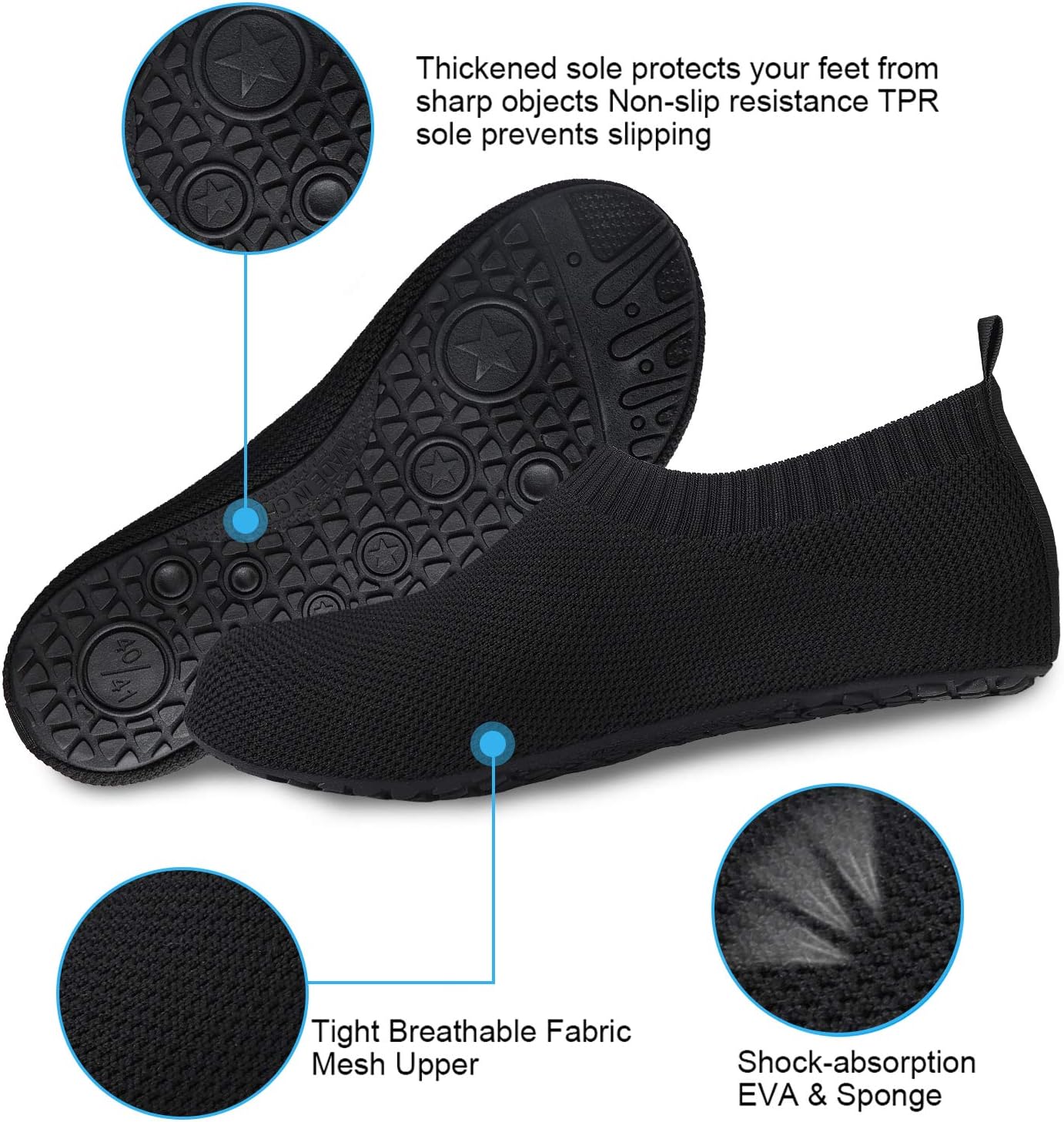 semai Quick-Dry Water Shoes – Non-Slip Aqua Socks for Beach, Swimming & Yoga, Men Women Kids