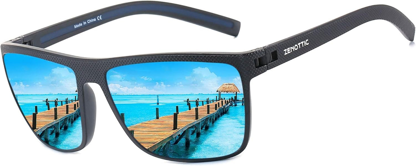 ZENOTTIC Polarized Sunglasses for Men – Lightweight TR90 Frame, UV400, Square