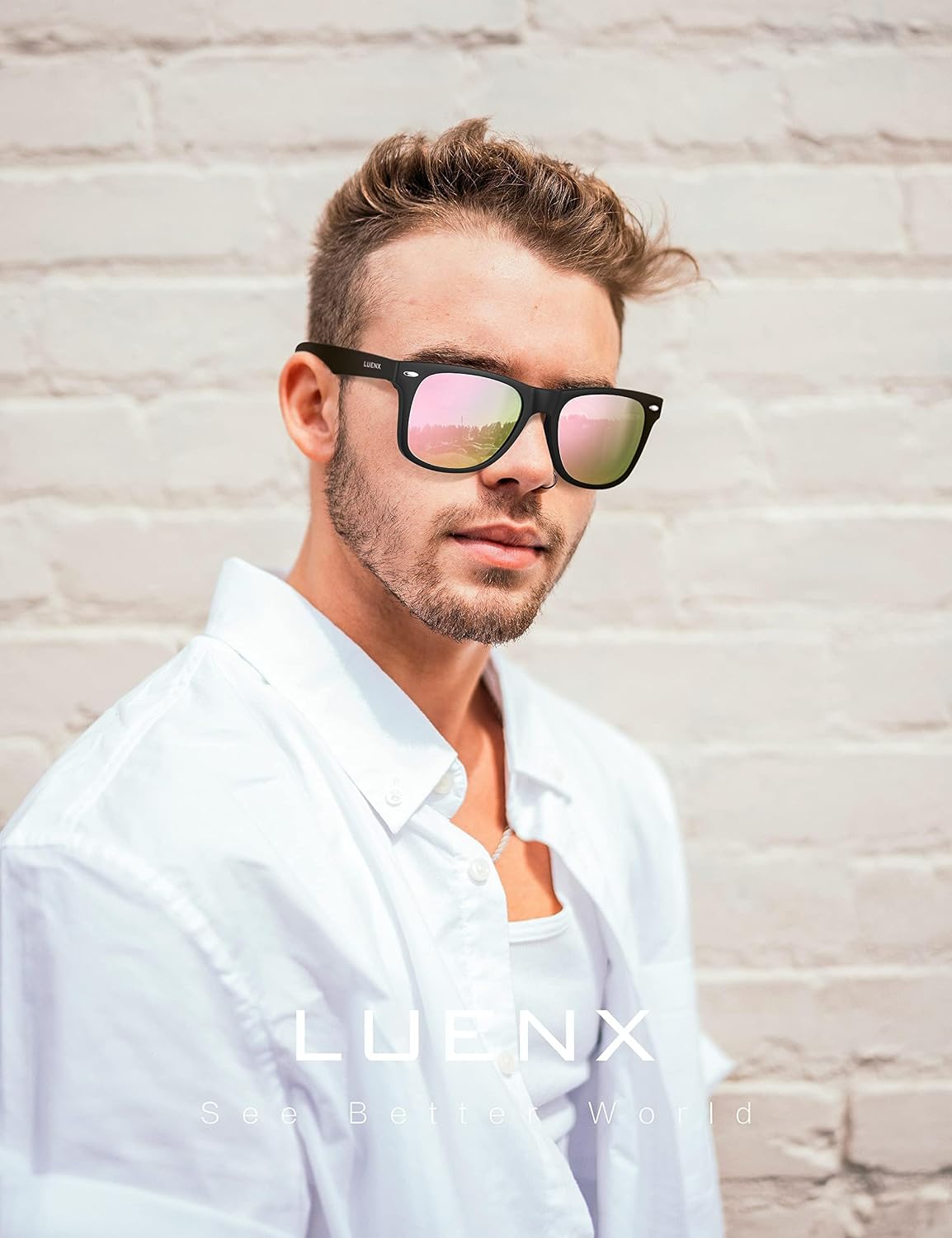 LUENX Polarized Sunglasses – UV400, Square Frame, Anti-Slip, Men & Women