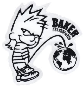 Baker 'Pissing On The World' Sticker - Black