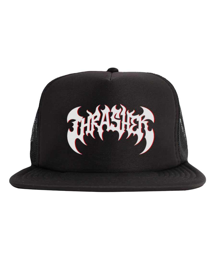 Thrasher 'Heavy Metal' Trucker Cap - Black