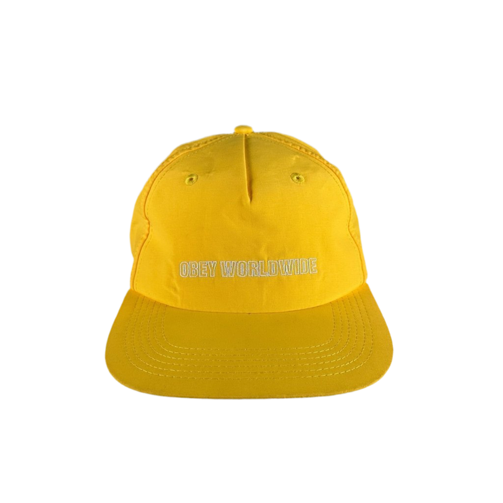 Obey 'This Fight Hat' 5-Panel Clip Buckle Cap - Lemon
