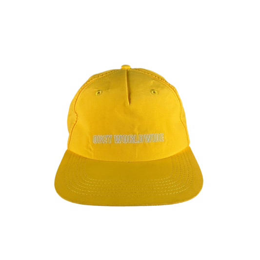 Obey 'This Fight Hat' 5-Panel Clip Buckle Cap - Lemon