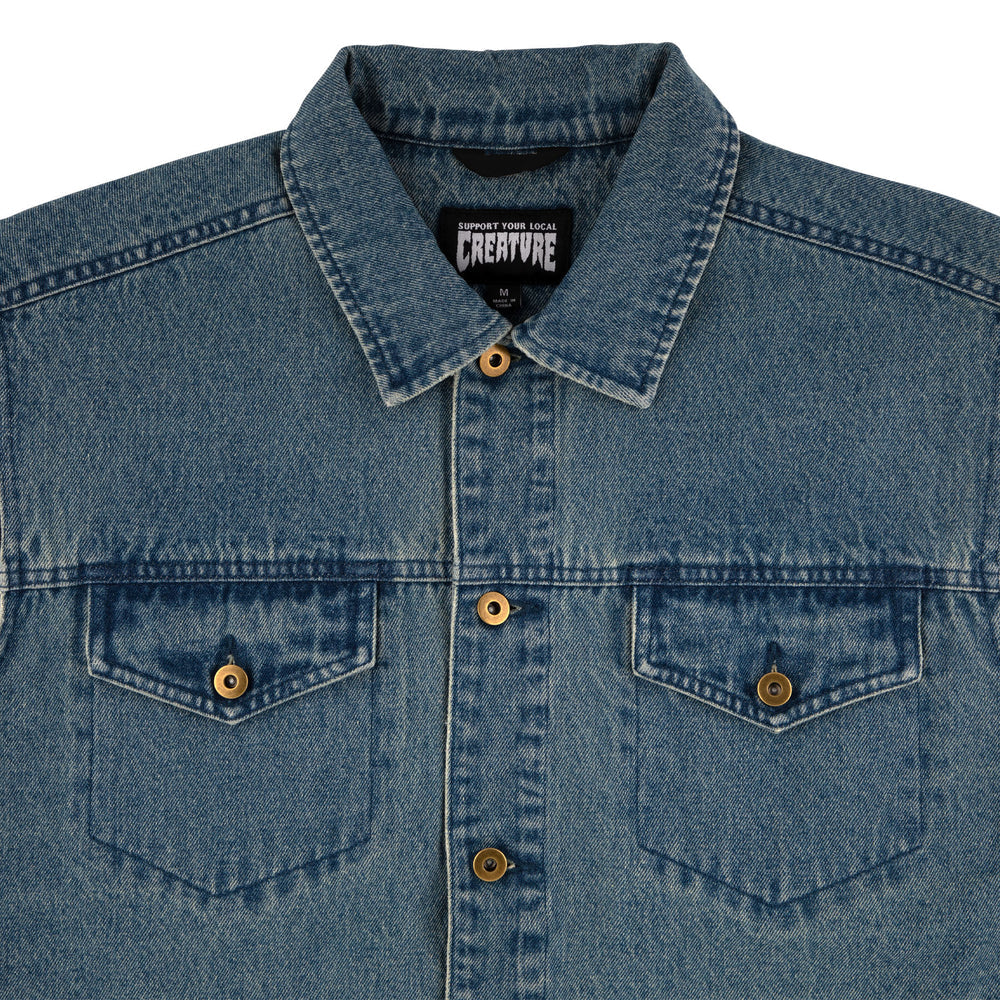 Creature x Cannibal Corpse Denim Vest - Light Denim