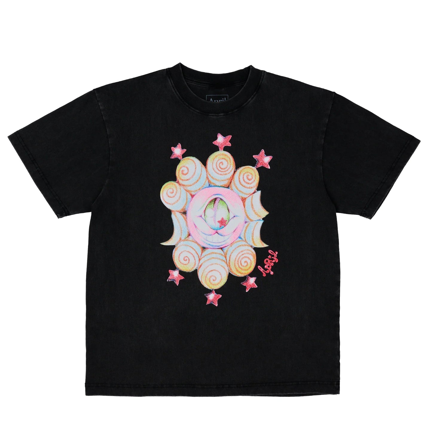 April x Ema Gaspar 'Eye' Premium Heavyweight Tee - Vintage Black