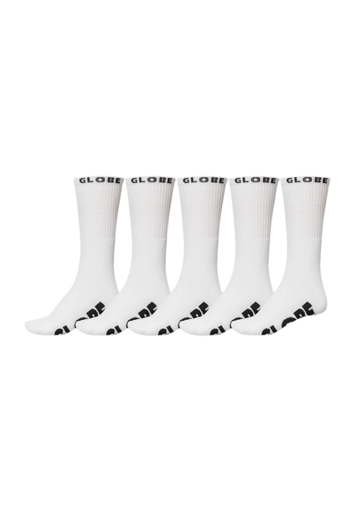 Globe 'Whiteout Crew' Socks - White (5 Pack)