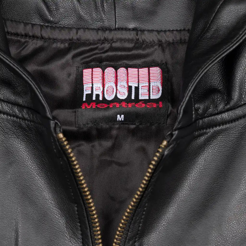 Frosted Skateboards Leather Zip-Up Jacket - Black