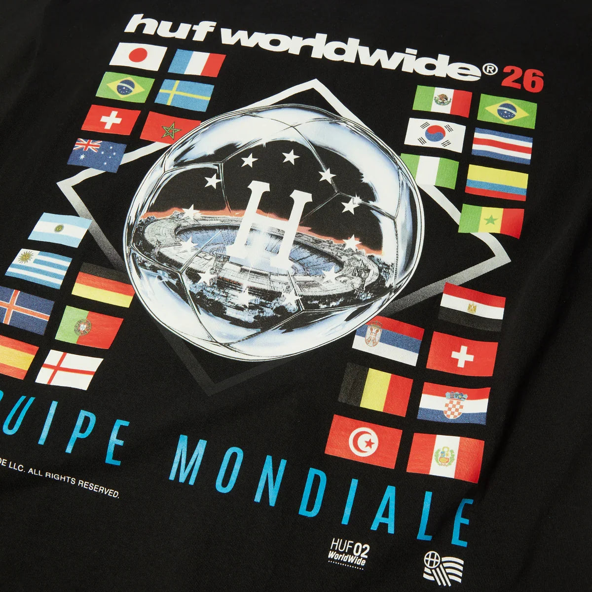 HUF 'Equipe Mondiale' Tee - Black