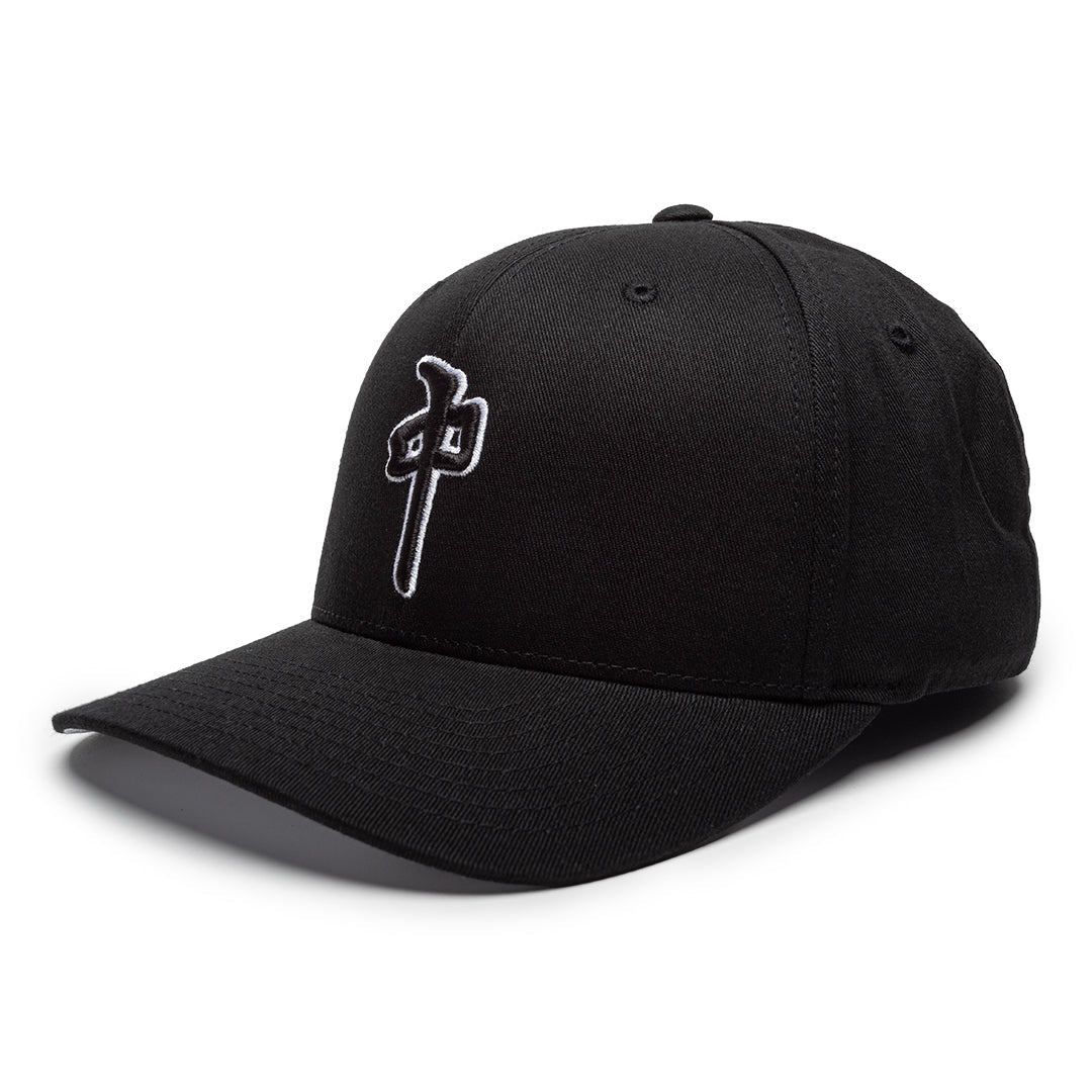 Red Dragon 'OG Puffy' Flexfit Cap - Black/Black/White