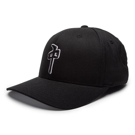 Red Dragon 'OG Puffy' Flexfit Cap - Black/Black/White