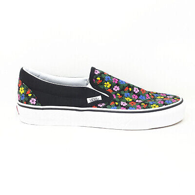 Vans 'Classic Slip-On' Shoes - Floral Black/White