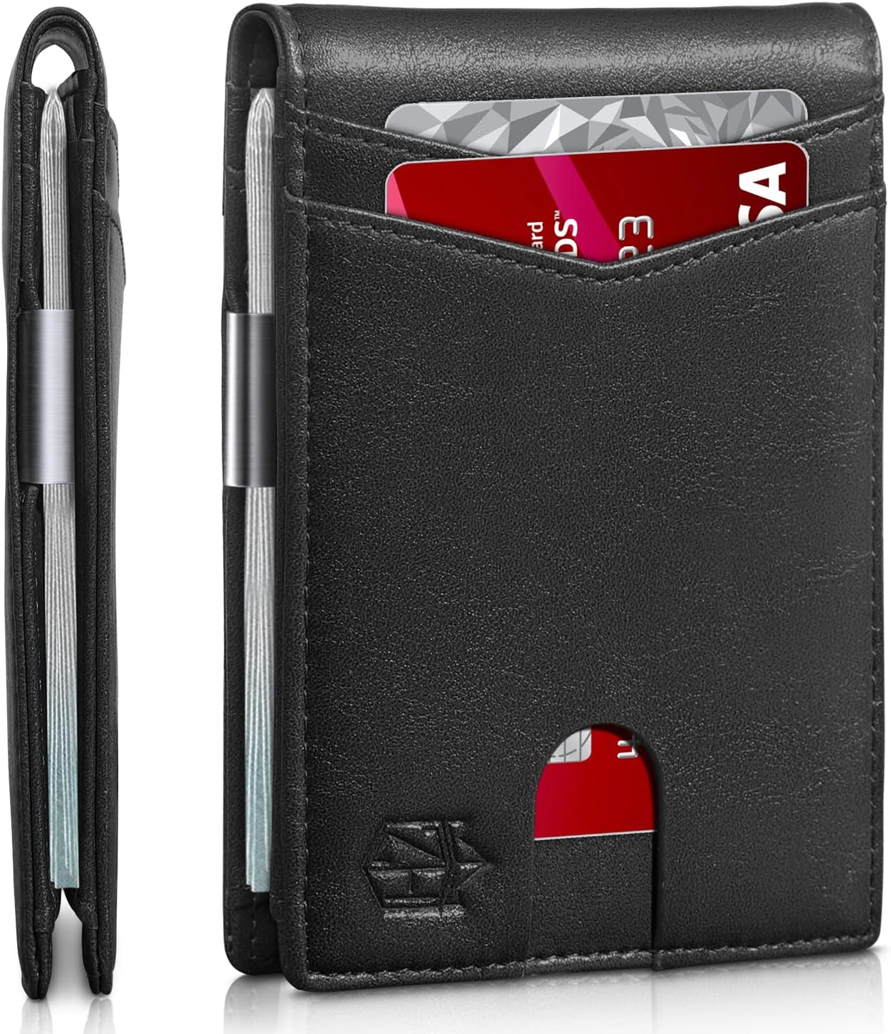 Zitahli Slim RFID Wallet for Men – Leather Bifold with Money Clip, 12 Card Slots