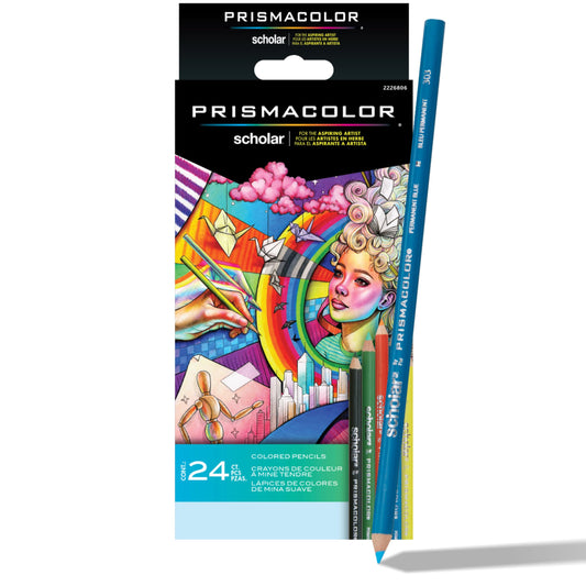 Prismacolor Scholar Coloured Pencils, Art Supplies Perfect for Sketching, Drawing, Colouring, Assorted, 24 Count 🍁 All In One Marketplace Canada