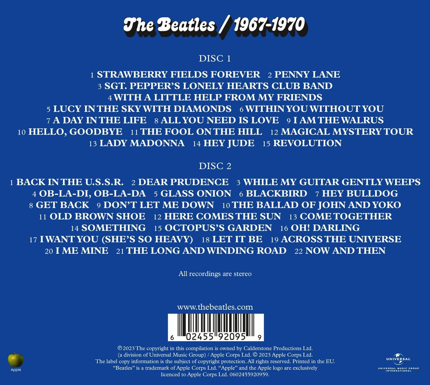 The Beatles: 1967 – 1970 (2023 Edition) [The Blue Album] (2CD)